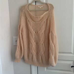 Maje Soft Cream Cable Knit Sweater